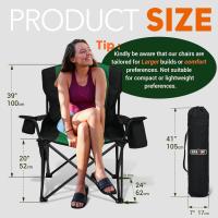Silla de Camping Plegable - Grande Silla de Pesca Portátil con Reposabrazos Portabebidas - para Acampada Jardín Playa Pesca - hasta 204 kg - details 2