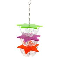 Juguetes colgantes para morder pájaros, estrella Hexagonal acrílica, caja de comida creativa para loros, fácil instalación multicapa, alimentador de forrajeo de aves - details 2