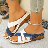 Sandalias de verano para Mujer, zapatos de cuña a la moda, Sandalias Retro para Mujer, Sandalias suaves sin cordones para playa, calzado para Mujer - details 1
