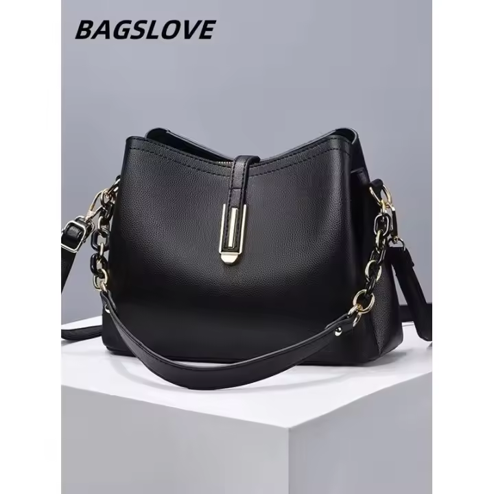1 bolso cruzado simple y elegante para mujer de gran capacidad de color sólido, adecuado para varios ocns Mochila de lujo de alta gama - 1