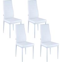 Sillas de Comedor de 4 Piezas Elegantes Resalto Alto, Asiento Ergonómico, Diseño con Costuras Decorativas Material de Piel Sintética, Estructura de Acero - details 42