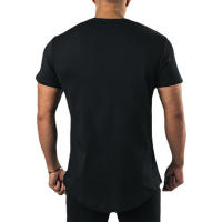 Camiseta de Fitness de Verano para Hombres Moda de Algodón Plano para Entrenar en Gimnasio - details 11