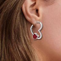 Pendientes de plata pura con forma de corazón rojo y rosa para mujer, joyería de moda para mujer, regalos del Día de San Valentín - details 4