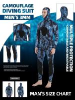 Traje de neopreno de camuflaje de 3mm con capucha de fisión de manga larga 2 piezas de neopreno sumergible para hombres traje de buceo impermeable que mantiene el calor - details 7