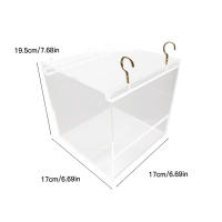 Bañera transparente de acrílico para pájaros enjaulados, baño de cacatúa para mascotas, transparente, para mascotas - details 3