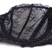 ropa interior ultrafina de talla grande, copa C D, sujetadores sexys, lencería bordada, sujetador transparente de encaje para mujer, sujetador rosa de media Copa - details 17