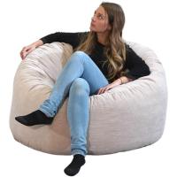 Terciopelo Acanalado - Suave y Confortable - Puff Pera con Relleno de Espuma Incluido, Óptimo Apoyo para la Espalda - Bean Bag, Sofa Puff Gigante (100 cm, Azul Marino) - details 16