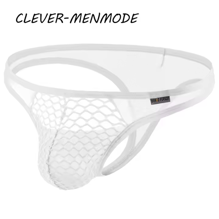 Tanga de malla de tiro bajo para hombre, lencería Sexy ultrafina de rejilla transparente, Mini bragas, calzoncillos ajustados en T - 1