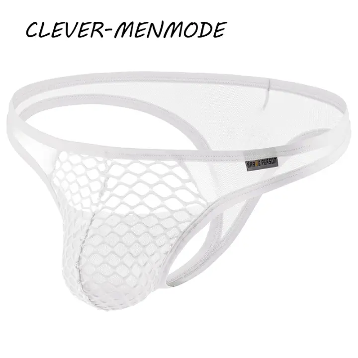 Tanga de malla de tiro bajo para hombre, lencería Sexy ultrafina de rejilla transparente, Mini bragas, calzoncillos ajustados en T - 1