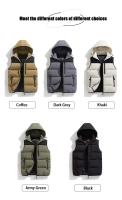 Chaleco impermeable grueso con capucha para hombre, ropa informal para exteriores, con logo, doble color, con múltiples bolsillos, desmontable, 2025 - details 1