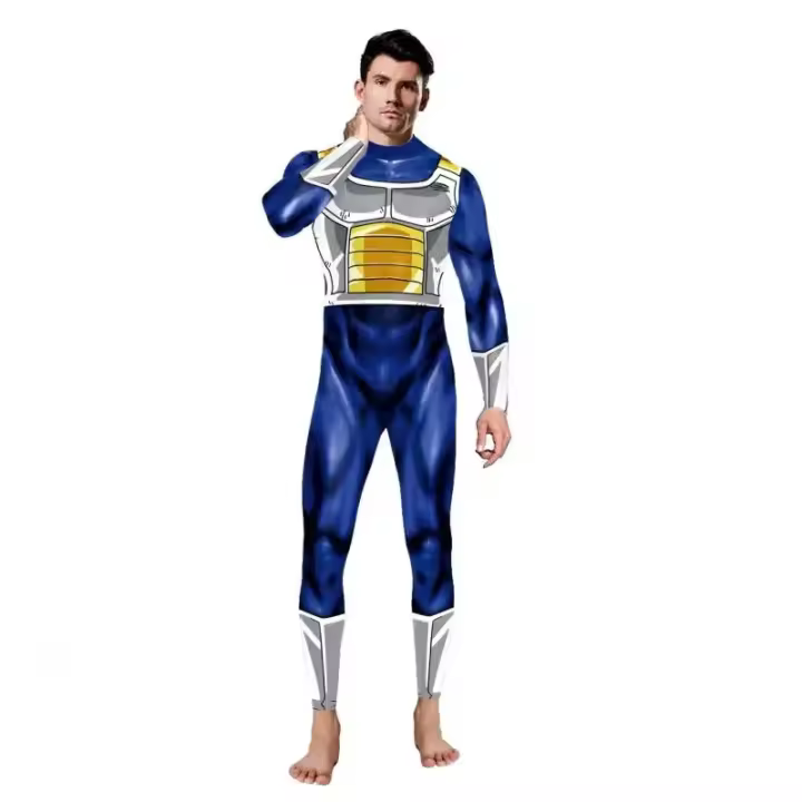 Disfraz de Goku de Anime para adultos y niños, mono de superhéroe, disfraz de Carnaval de Halloween, uniforme - 1