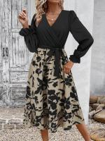Vestido de manga larga con cuello en V para mujer, ropa elegante de estilo vintage, para primavera y otoño, 2025 - details 0