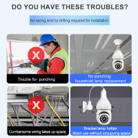 Cámara de vigilancia con bombilla Wifi, visión nocturna a todo Color, seguimiento humano automático, Zoom, Monitor de seguridad interior - details 2