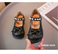 Zapatos de cuero para niñas, calzado de princesa versátil, estilo británico, sencillo, con lazo de perlas, suaves y dulces, 2024 - details 10