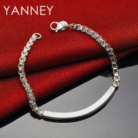 Pulsera de cadena de plata de 8 pulgadas de largo y 4 mm de ancho para hombres y mujeres - details 3