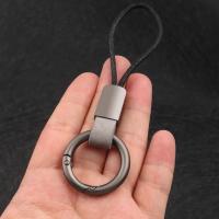 LLavero de piel de cuero de aleación, llavero colgante de cintura de cuero multifuncional antipérdida, soporte de mosquetón, estilo de negocios - details 9