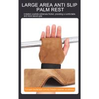 Guantes de Gimnasio de Cuero de Vaca Almohadillas Antideslizantes para Levantamiento de Cinturón de Peso Equipo de Fitness Portátil - details 3
