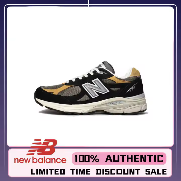 【100% AUTÉNTICO】 NB 990 V3 Negro Amarillo " ZAPATOS DEPORTIVOS M990BB3 CUANTIDAD LIMITADA + MIENTRAS DURARAN LOS STOCKS apliques LETEN - 1