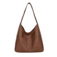 Bolso de mano de cuero PU de Color sólido suave, bolso de hombro tipo cubo de gran capacidad, bolso informal coreano para mujer, regalos de cumpleaños - details 2