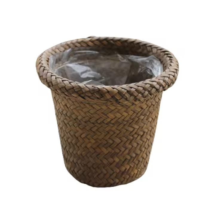 Cesta tejida rústica para macetas, práctica y versátil, cesta de almacenamiento para balcón, sala de estar, porche - 1