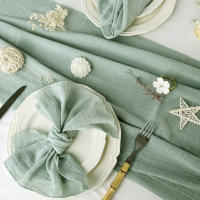 Servilletas de tela de algodón verde salvia, gasa de 30x30cm para decoración de boda, uso diario, toalla de té, servilletas de fiesta, 100 Uds. - details 0