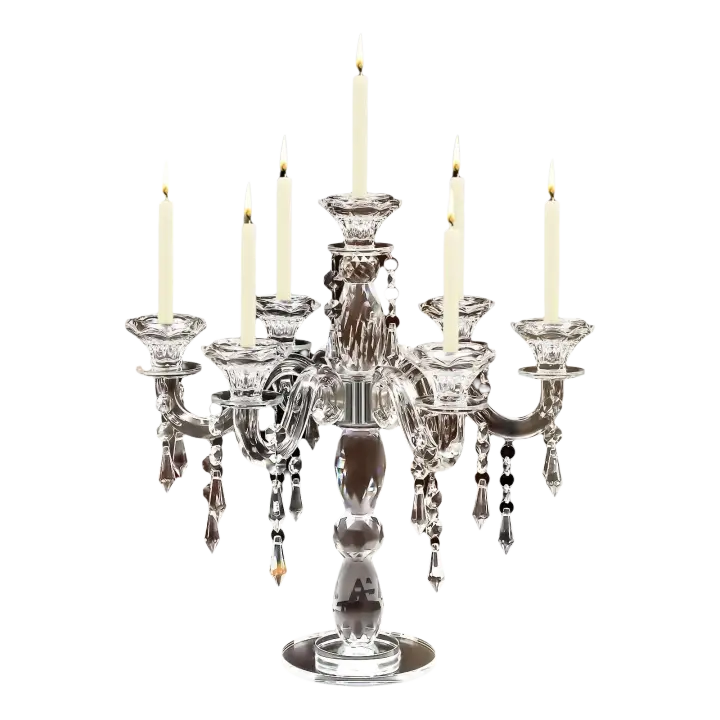 Candelabro de cristal transparente de 7 brazos, candelabro independiente para regalo de fiesta de cumpleaños y boda, decoración de iluminación - 1