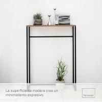 5165 Mesa consola Tower acero/madera negro 60 x 18,5 x 80,5 cm - details 4