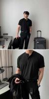 Polo de manga corta para hombre, estilo americano, retro, elástico, rasgado, musculoso, Fiers, deportivo, top casual - details 9