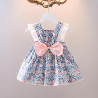 Vestido sin mangas con diseño de lazo para niña, bonito vestido abullonado de verano para uso diario, ropa escolar y de vacaciones - details 5