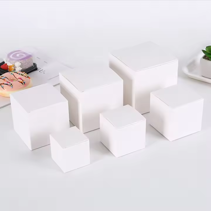 Caja de Papel Kraft para embalaje de 20 piezas, caja cuadrada de cartón blanco para joyería, Dulces, galletas, fiesta de cumpleaños, decoración de boda - 1