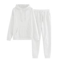 Suéter con capucha de manga larga para mujer, traje de dos piezas, suelto, informal, Color sólido, talla grande - details 0