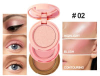 Trio difusor 3 en 1, paleta de maquillaje de colorete de contorno y resaltado, bronceador de crema, colorete en polvo suave y sedoso, resaltador brillante - details 12