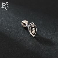 ZS 1 pieza 16G Piercing de labio Labret de acero inoxidable para mujeres y niñas, colorido, con forma de luna y mariposa, para cartílago, tragus y hélice, 8MM - details 18