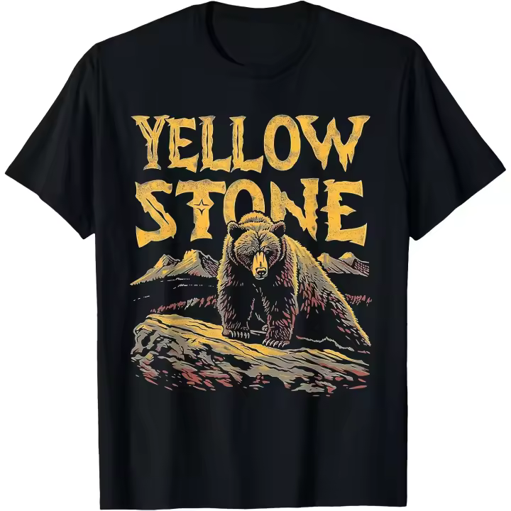 Yellowstone - Parque Nacional de EE. UU. Vintage hombres mujeres niños Retro camiseta hombres camiseta - 1