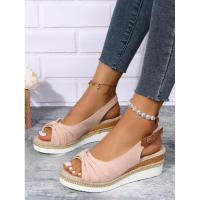 Nuevas sandalias casuales de cuña con lazo de cuerda de cáñamo de gran tamaño para mujer - details 10