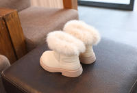 Botas cálidas de terciopelo para niños pequeños, zapatos impermeables de cuero para la nieve, exteriores, Invierno - details 10