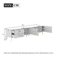 Soporte de TV de Madera Moderno para Televisión de 75 Pulgadas Lowboards, TV-Boards, TV-Konsolen, Centro de Entretenimiento Blanco - details 1