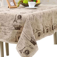 Mantel de Comedor de Encaje de Lino Estampado de Torre de Comedor Decoración del Hogar con Estilo - details 0