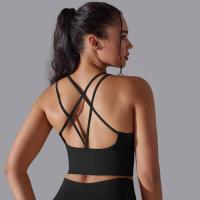 Sujetador de yoga sin costuras para mujer, sujetador deportivo cruzado de alto impacto, a prueba de golpes, top corto, transpirable, antisudor - details 15