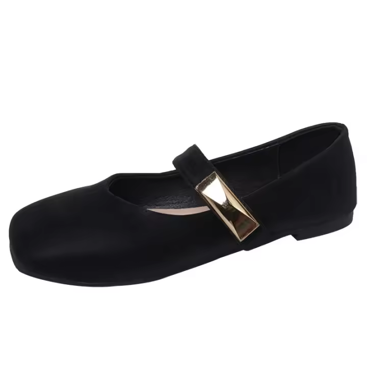 Zapatos Mary Jane de Moda para Mujeres Estilo Francés Retro Ligero, Cuadrado Negro, Prado de Otoño e Invierno 2025 - 1