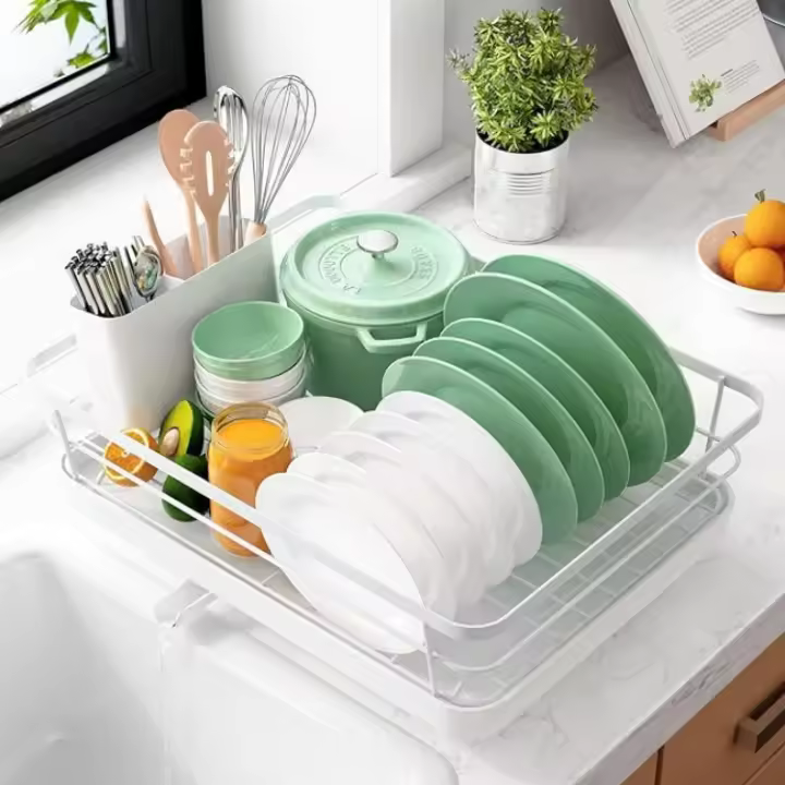 Kitsure-tendedero de platos, estante de cubiertos para ahorro de espacio con soporte para encimera de cocina, acero inoxidable duradero - 1