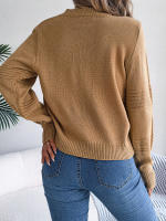 Jersey holgado informal de manga larga para mujer, Jersey de punto liso con cuello redondo, color blanco, para oficina, otoño e invierno, 2023 - details 8