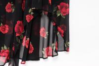 Ropa de mujer europea y americana gasa popular largo estampado floral cuello de columpio vestido largo de viaje de vacaciones vestido - details 6