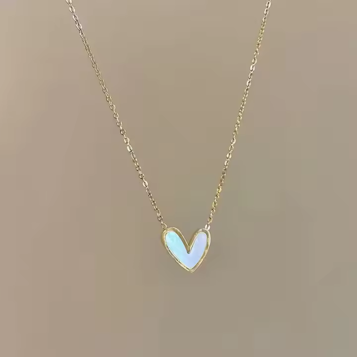 Colgante de Corazón Sencillo Coreano Collar de Cadena para Mujer Regalo de Fiesta Nuevo para Chicas - 1