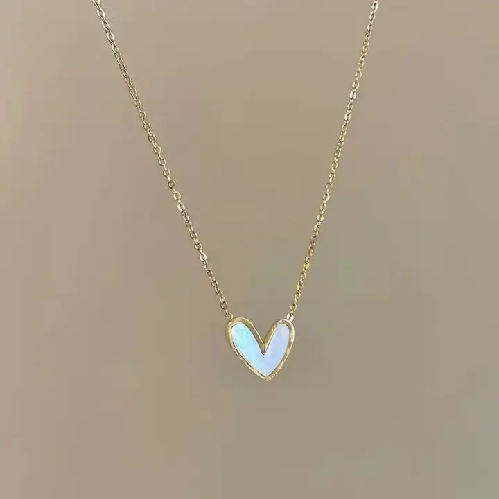 Colgante de Corazón Sencillo Coreano Collar de Cadena para Mujer Regalo de Fiesta Nuevo para Chicas - 1