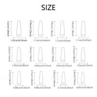 24 Piezas De Uñas Postizas De Ballet Largas En Forma De French Con Diseño De Amor Simple Costura Y Red En Las Yemas +1 Pegamento De Uñas +1 Archivo De Uñas Material De Resina - details 1