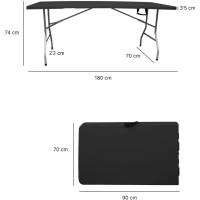 Mesa Plegable Rectangular 180x70x74cm Catering |   Mesa de resina con patas de acero plegables para eventos y terrazas |   Unidad (Blanca) - details 14