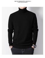 Suéter de punto grueso y cálido con cuello alto para hombre, camisa base, top de manga larga de moda - details 4