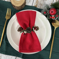 Pañuelos de Tela Rojos 12pcs Ideal para Decoración de Cocina y Mesas de Navidad y Año Nuevo - details 1