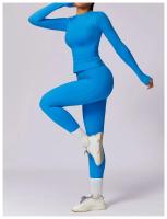 Conjunto de Yoga para Mujeres 2 Piezas Ropa Deportiva Gimnasio Legging Fitness Top Corto de Manga Larga Traje Deportivo Material Exterior Nylon Adecuado para Primavera/Verano - details 4